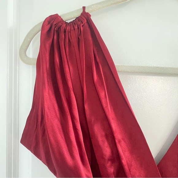 Trashy Diva Obi Dress Crimson Red Silk - Picture 5 of 5